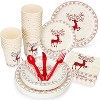 215Pcs Party Supplies Tableware Set Serve 25, Disposable Paper Plates and Napkins for Engagements, Anniversary, Holiday, Birthday - 3 of 4