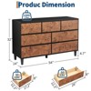 5/6/7 Drawer Dresser for Bedroom, Wood Chest with Curved Profile and Vintage Circle Handles, Storage Organizer for Bedroom and Living Room - 2 of 4