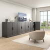62"x62"x16" Wood Accent Cabinet in Black, Storage Organizer with Adjustable Shelves for Kitchen Bedroom Entryway Living Room Dinning Room - 4 of 4