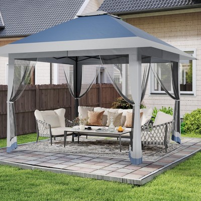 13x13ft Pop Up Gazebo w/ Mosquito Net - STO-N-Go Wheeled Bag, Canopy Tent for Backyard