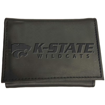 Evergreen NCAA Kansas State Wildcats Black Leather Trifold Wallet Officially Licensed with Gift Box