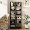 Narrow Bookshelf Tall Skinny Bookcase 6 Tier Storage Rack Rustic Industrial Bookshelf Small Freestanding Bookshelves - 3 of 4