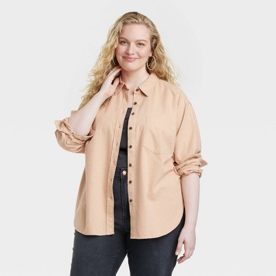 🆕 Universal Thread womens long sleeve classic fit button-down