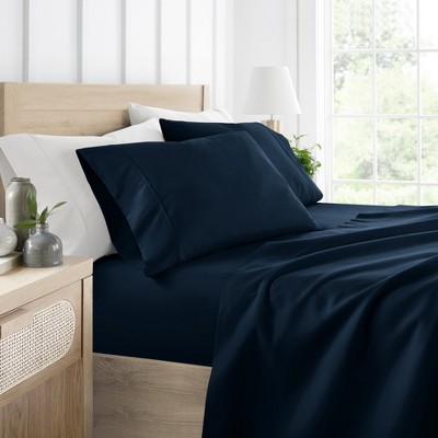 4 Piece Bed Sheet Set Solid Double Brushed Microfiber, Ultra Soft, Easy Care - Becky Cameron