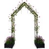 Weatherproof Metal Garden Arch Trellis – 94” Tall Garden Arbor with 2 Planter Boxes, Decorative Archway for Climbing Plants - 2 of 4
