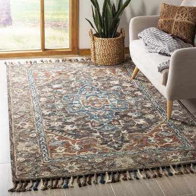 Handmade Tufted Square Wool Accent Rug in Blue - 47"x47"