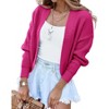 Clearlove Women's Cropped Drop Shoulder Cardigan Long Sleeve Open-Front Knit Shrug Jacket - 2 of 4