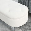 3.8ft Storage Ottoman Bench, Upholstered End Of Bed Ottoman Bench With Storage And Seating: White, Bicast Leather, Animal Print - 4 of 4