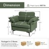 Costway Modern Fabric Accent Armchair Upholstered Single Sofa w/ Metal Legs Rust Red\Green - 4 of 4