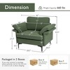 Costway Modern Fabric Accent Armchair Upholstered Single Sofa w/ Metal Legs Rust Red\Green - image 4 of 4