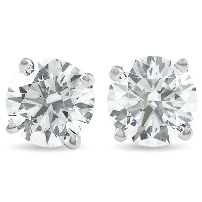 Pompeii3 1 1/2 ct Round Cut Diamond Studs in 14K White Gold