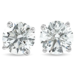 Pompeii3 1 1/2 ct Round Cut Diamond Studs in 14K White Gold - 1 of 4