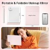 FUNTOUCH Large Rechargeable Travel Makeup Mirror with 10X Magnification, 3 Lighting Modes, Tabletop Folding with PU Leather Cover - 2 of 4