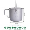 Itopfox Titanium Mug Camping Cup with Lid, Ultralight Outdoor Travel Tableware, Foldable Handle, Picnic Backpacking Trekking Portable Drinkware - 4 of 4