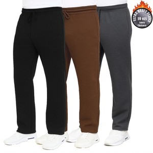 Blue Ice Men's Ultra Heavyweight Fleece Sweatpants with Open Bottom -3 Pack - 1 of 4
