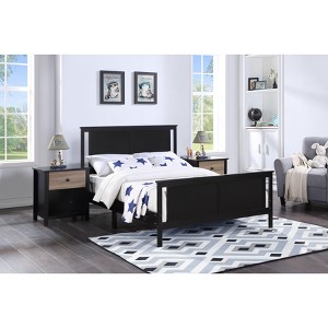 PAGED Twin Size Toddler Bed Wooden Baby Bed Frame with Reversible Panel, Headboard and Footboard for Bedroom - 1 of 4