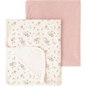 LISM 33x42 Inch Cozy Baby Blanket, 2 Pack Soft Ribbed Swaddle Receiving Blankets - 1 of 4