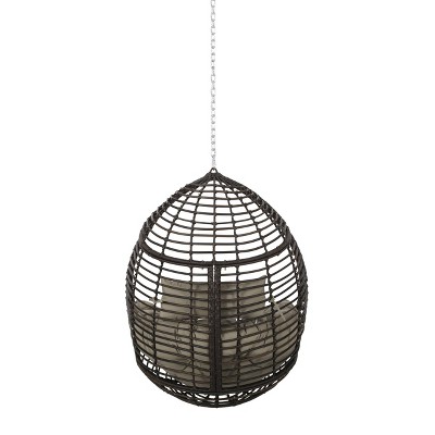 Outdoor Teardrop Wicker Hanging Chair with Cushions