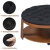 RISOKEYS 36" Modern Large Round Coffee Table - Oversized Accent Table with Cushion , Casters & Shelf Storage for Living Room - 4 of 4