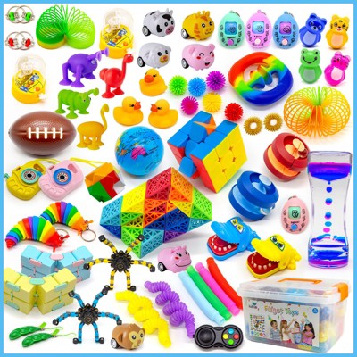 Kiditos 65PCS Sensory Fidget Toy Set, Stress Relief and Anxiety Toys Pack for Kids and Adults with ADHD or Autism, Classroom Rewards, Party Favors