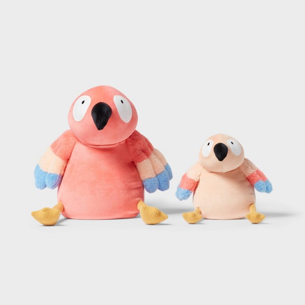 Peluche con peso de loro y bebé para niños, cojín de lanzar rosa - Pillowfort™ 4