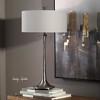 Uttermost Aliso Cast Iron Table Lamp – Solid Porous Texture with Gold Highlights, Gray Linen Shade, 31.25" Height - 2 of 3