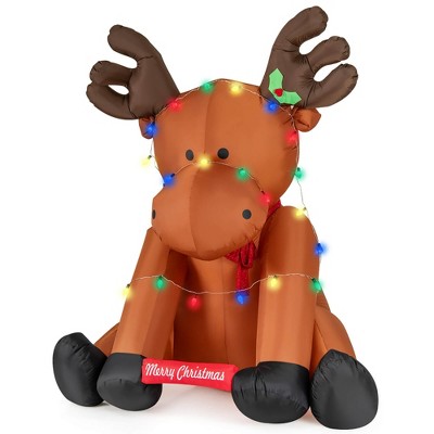 Tangkula 8.5 FT Tall Christmas Inflatables Multi-color Lighted Xmas Inflatable Reindeer