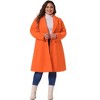 Agnes Orinda Women's Plus Size Fashion Notched Lapel Double Breasted Pea Coats - 3 of 4
