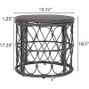Coolbibila Outdoor Patio Natural Rattan Side Table,Bohemian Style Round Coffee Table,Polyethylene Rattan Woven Patio Coffee Table - 4 of 4