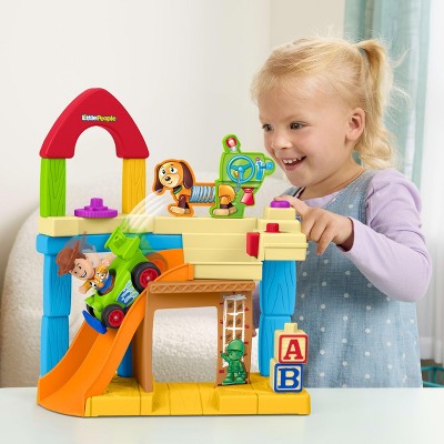 Детские куклы Unique Industries Fisher-Price Little People Toddler Toy Disney & Pixar Toy Story Andy's Room Playset with Woody Figure & RC Vehicle, Ages 18+ Months — фото 2