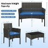 Yaheetech 4-Piece Patio Rattan Sofa & Table Set with Tempered-Glass Tabletop - 3 of 4