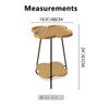 FONTOI Petal-Shaped End Table with Lower Open Shelf, Tray-style Side Table for Bedroom Living Room, Acacia Wood, 18.9"*24"*18.9" - 3 of 4