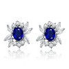 Guili Sterling Silver Rhodium Plated Cluster Earrings with Cubic Zirconia – A Luxurious and Elegant Design That Adds Sparkle and Sophistication - 2 of 3