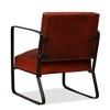 VidaXL Industrial-Style Lounge Chair - Brown Leather Seat, Foam-Padded Comfort, Rugged Design, Sturdy Steel Frame - 3 of 4