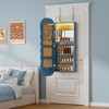 Fredees Jewelry Armoires with LED Lights, Hanging Lockable Wavy Mirror Cabinet & Jewelry Organizer, Frameless Mirror with Storage - 3 of 4
