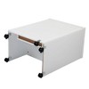 DOMETOUR Folding Sewing Craft Cart&Sewing Cabinet Miscellaneous Sewing Kit Art Desk with Storage Shelves and Lockable Casters, White - 4 of 4