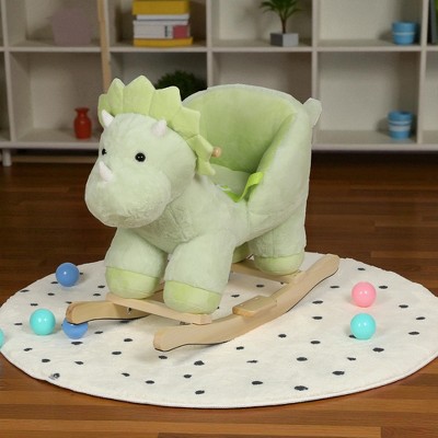 Mshliw Plush Rocking Horse with Seatbelt, Sound Effects and Footrests, Soft Ride‑On Toy with Steel Frame for Toddlers, Birthday Gift, Christmas gift