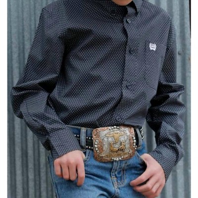 Boy's 's Geometric Print Button Down Shirt - CINCH