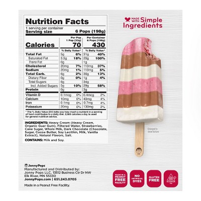 JonnyPops Neapolitan Cream Minis Frozen Pops - 6.75 fl oz/6ct
