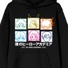 My Hero Academia Icon Characters Long Sleeve Men's Black Hooded Sweatshirt - 2 of 3