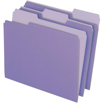 Pendaflex Two-Tone File Folder, Letter Size, 1/3 Cut Tabs, Lavender, Pack of 100