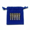 WE Games Chrome Cribbage Pegs with Swarovski Austrian Crystals in Assorted Colors & Velvet Pouch - Set of 6 (2 Colors, 3 Pegs in Each Color) - 4 of 4