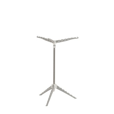 Gray Collapsible Tripod Clothes Drying Rack with Adjustable Height