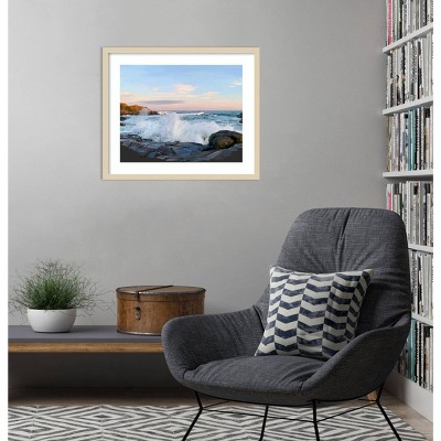 Crashing Waves Coastal Scenic Framed Photography Print, 25" Wide