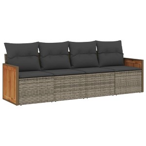 vidaXL Garden Sofa Set Gray PE rattan, powder-coated steel Large Modular - 1 of 4