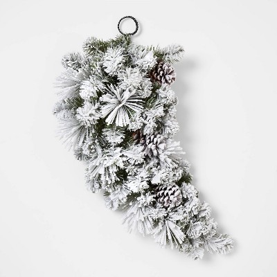 28in Unlit Artificial Pine Christmas Swag with Flocked Pinecones - Wondershop™