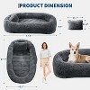Human Dog Bed for Adult and Pets, No Assembly Required, Washable Fluffy Faux Fur, Orthopedic Dog Bed with Plump Pillow, Side Pocket, Strap - 2 of 4