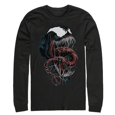 Men's Marvel Venom Close-up Long Sleeve Shirt : Target