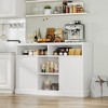 Garvee Buffet Cabinet with Storage, Fluted Sideboard Cabinet with 2 Doors, White Accent Coffee Bar Cabinet for Kitchen Room, Dining Room, Living Room - 4 of 4