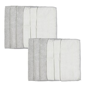 Trio Home All Purpose Microfiber Waffle cloth, Ultra Absorbent, Reusable, Washable, lint Free, Kitchen, bathroom, Cars, Window - 12"x12" - 1 of 4